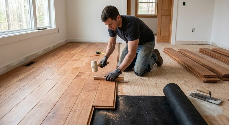 Cherry Floor Installation in Princeton, TX