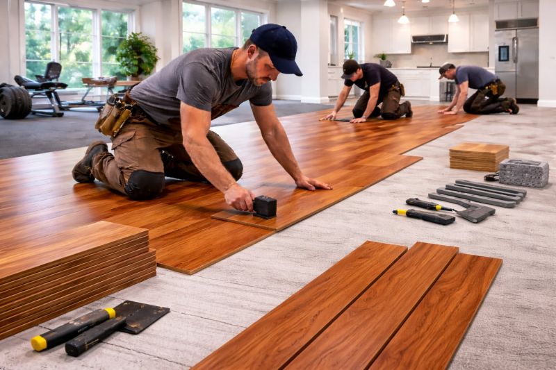 Cherry Floor Installation in Sunnyvale, TX