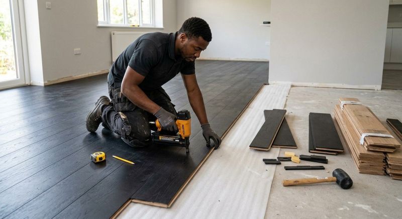 Dark Wood Floor Installation in Plano, TX