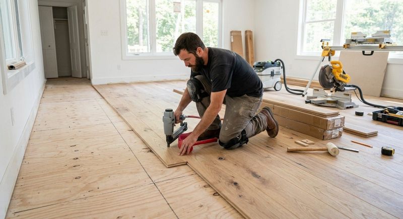White Oak Floor Installation in Plano, TX